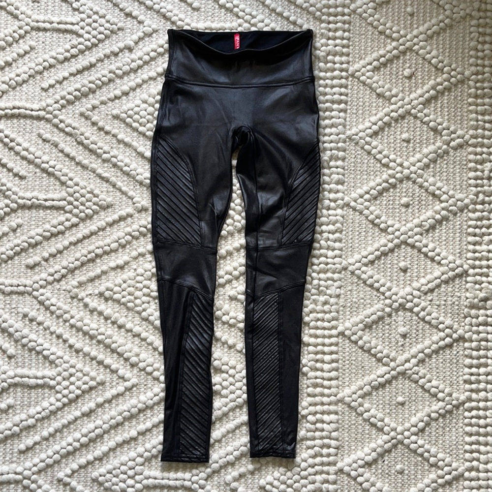 SPANX faux leather moto leggings